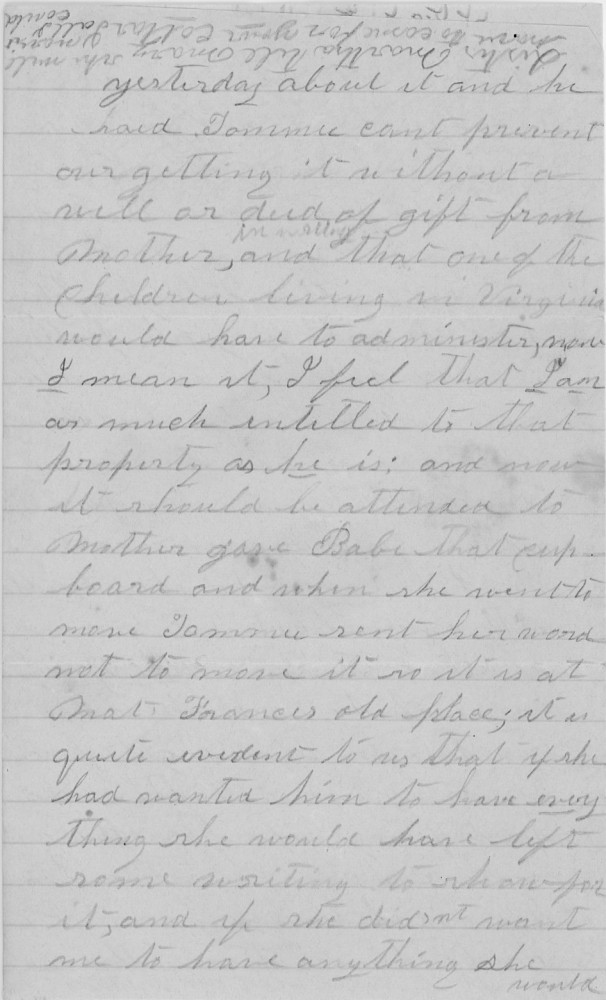 Letter - Frances Reeves Clark to Martha Hunt Clark (Strickland) May 30 1889