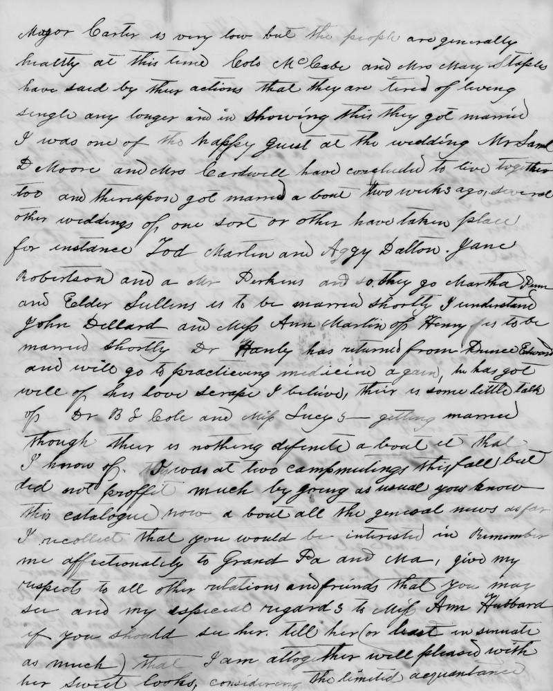 Letter - Robert Moorman Clark to Martha H Clark Oct 6 1845