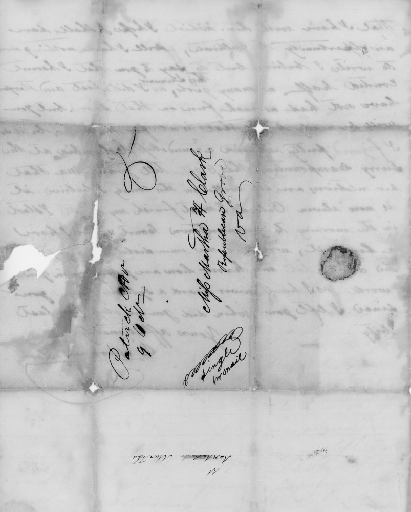 Letter - Robert Moorman Clark to Martha H Clark Oct 6 1845