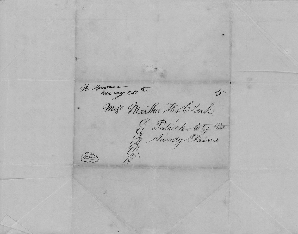 Letter - Bettie Revis to Martha H Clark May 20 1854