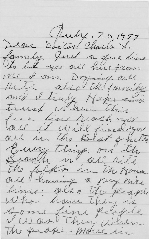 Letter - Edmund Greene to Charles S Norburn Jul 20 1952