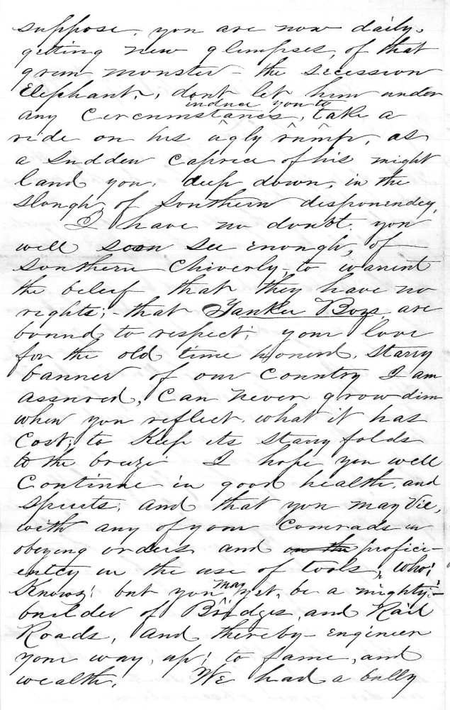 Letter - J W Hartwell to nephew W G Voorheis Oct 27 1864
