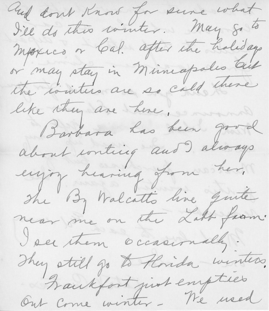 Letter - Katherine V Curtiss to Mrs H G Ingram Aug 23 1954