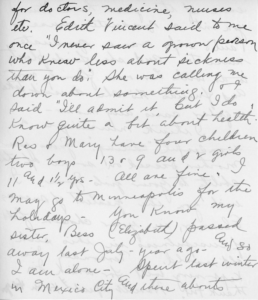 Letter - Katherine V Curtiss to Mrs H G Ingram Aug 23 1954