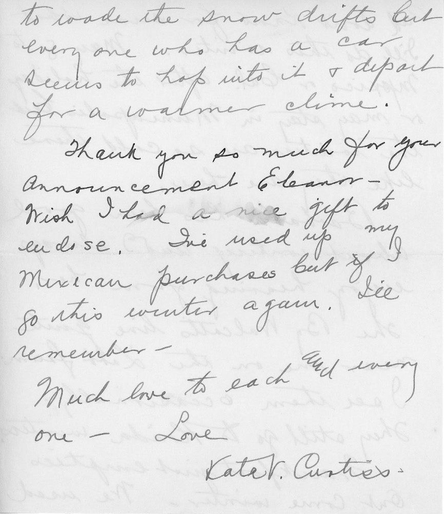 Letter - Katherine V Curtiss to Mrs H G Ingram Aug 23 1954