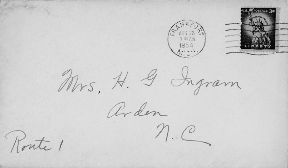 Letter - Katherine V Curtiss to Mrs H G Ingram Aug 23 1954