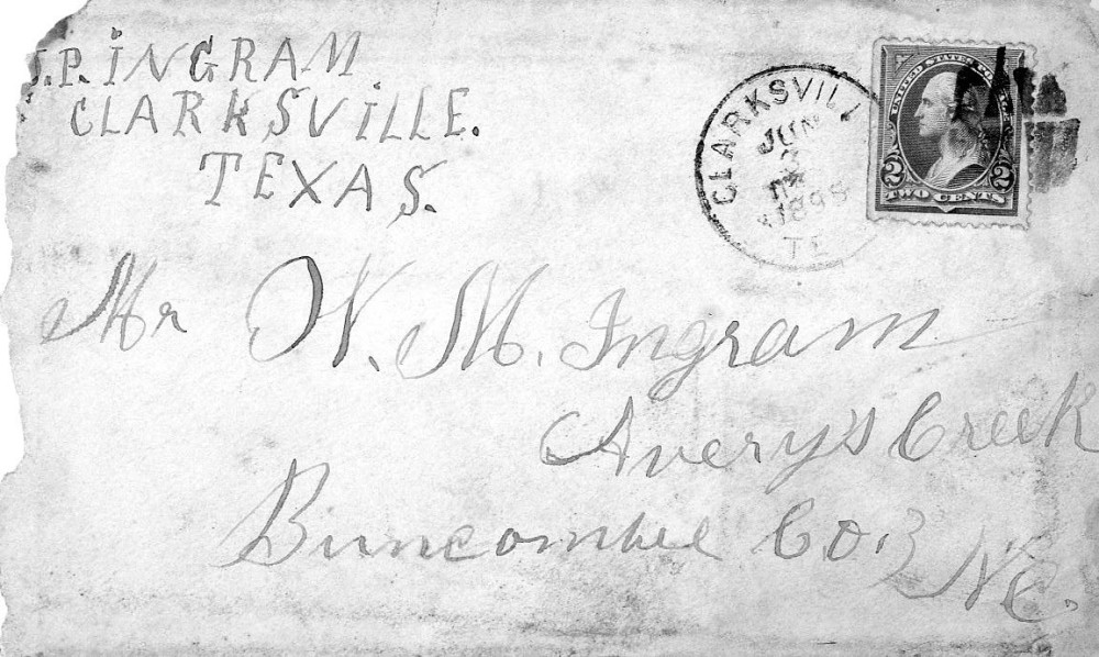 Letter - J P Ingram to W M Ingram Jun 1 1895