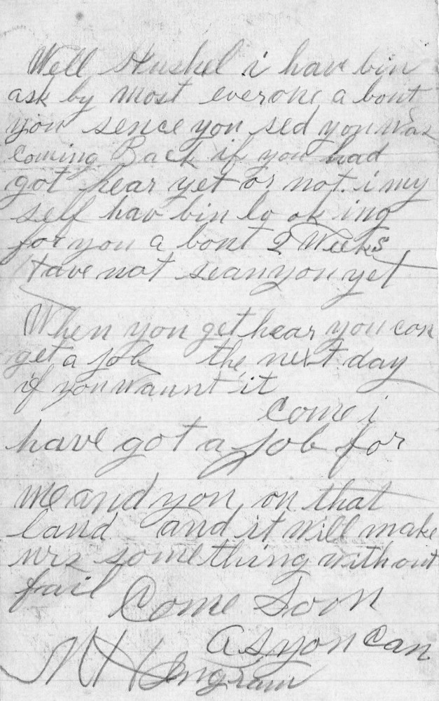 Letter - M H Ingram to R H Ingram Oct 12 1891