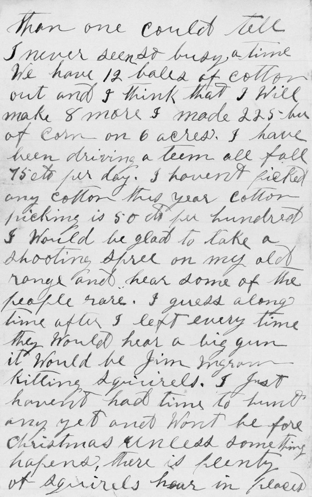 Letter - J P Ingram to W M Ingram Oct 10 1897