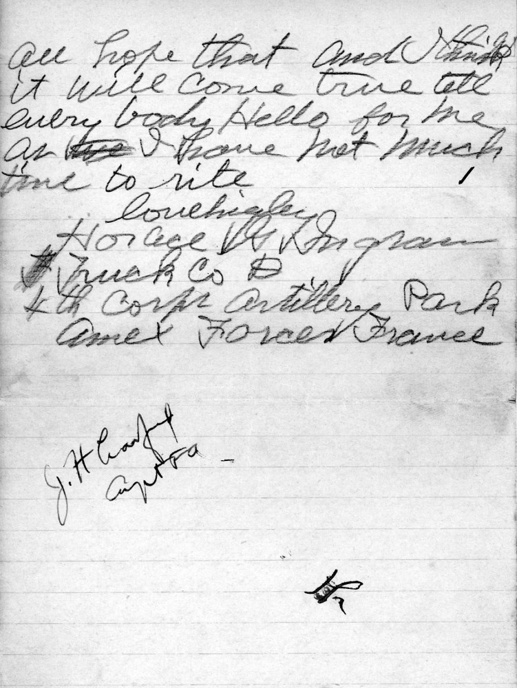 Letter - Horace G Ingram to Laura Sumner (Ingram) 1919