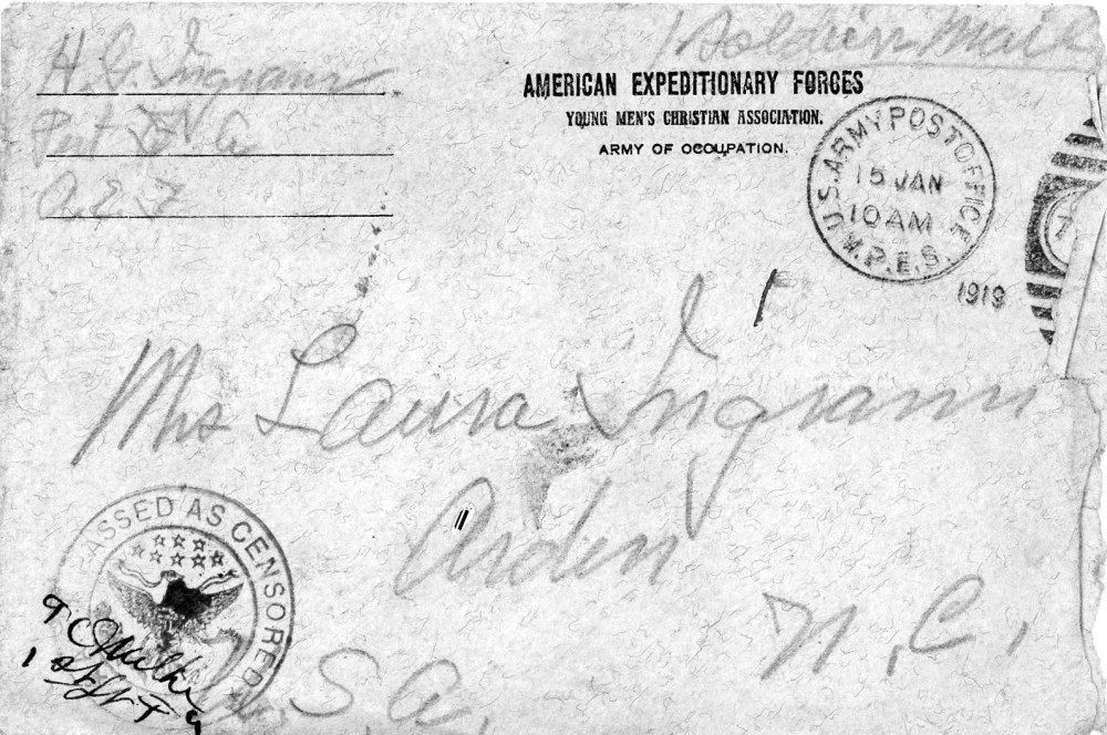 Letter - Horace G Ingram to Laura Sumner (Ingram) Jan 2 1919
