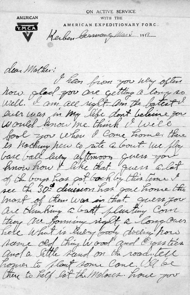 Letter - Horace G Ingram to Laura Sumner (Ingram) Apr 1919