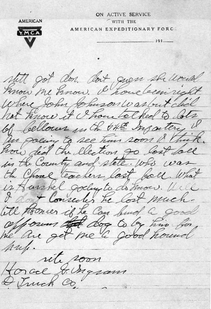 Letter - Horace G Ingram to Laura Sumner (Ingram) Apr 1919