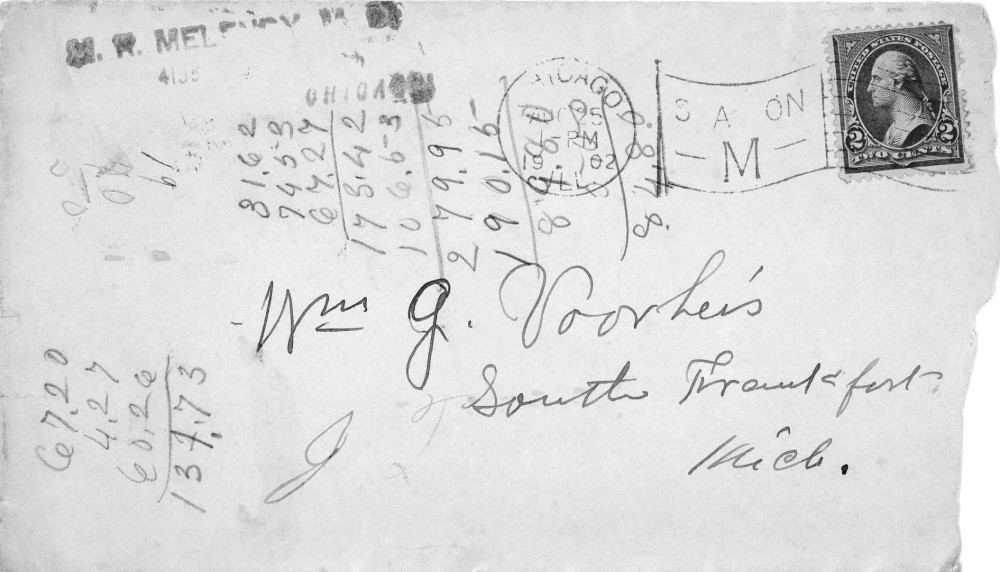 Letter - H R Melendy to W G Voorheis Aug 25 1902