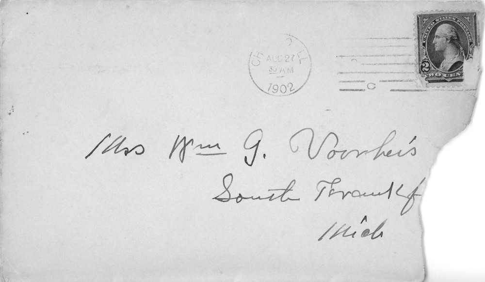Letter - Mrs S B Mottinger to Alice Mottinger Aug 26 1902