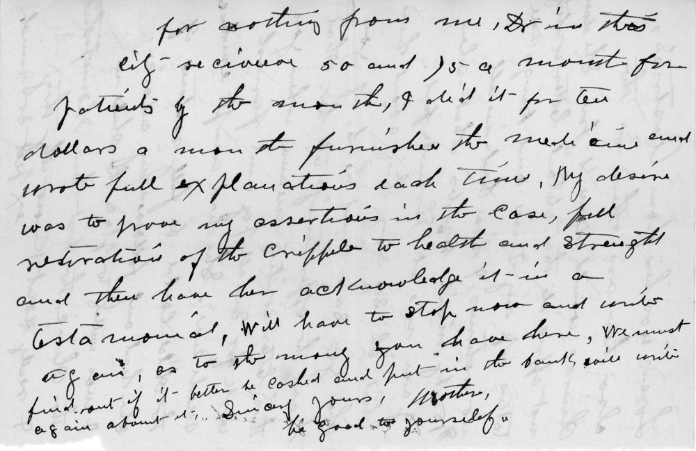 Letter - Mrs S B Mottinger to Alice Voorheis Dec 26 1902
