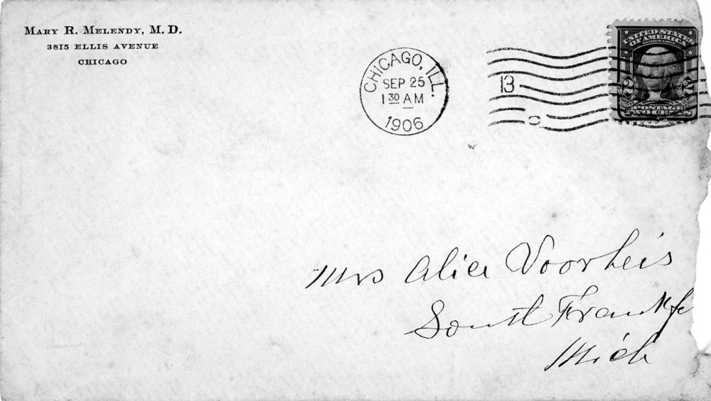 Letter - Mrs S B Mottinger to Mrs W G Voorheis Sep 22 1906