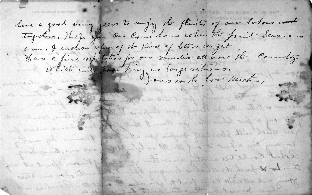Letter - Mrs S B Mottinger to Alice Ida Mottinger Sep 6 1907