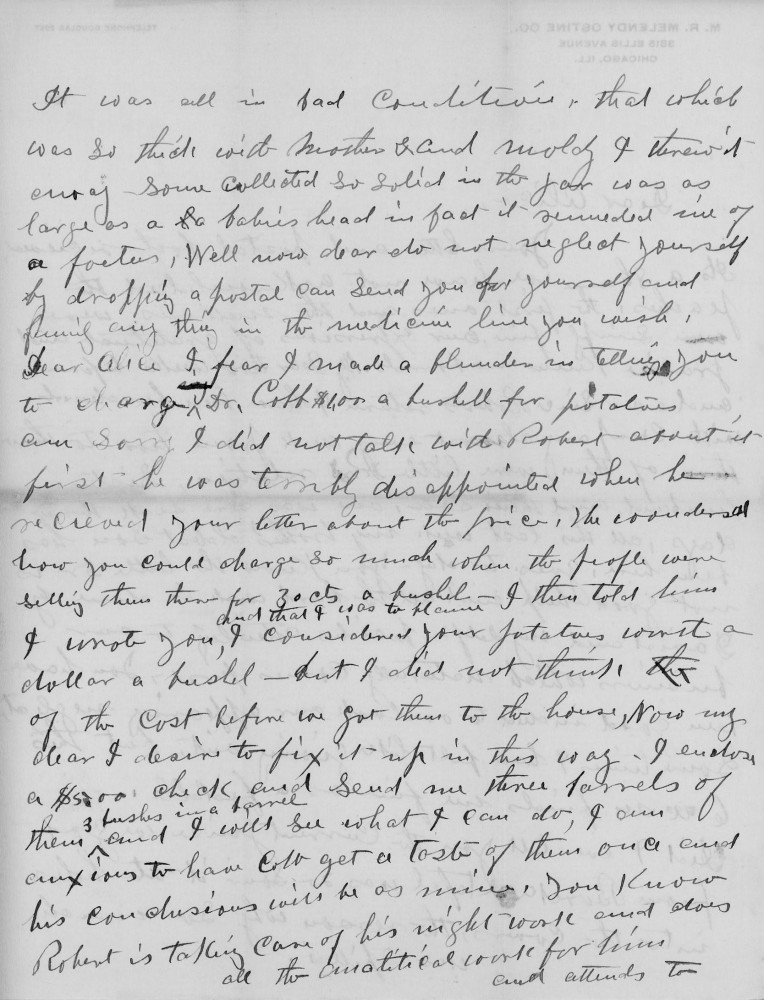 Letter - Mrs S B Mottinger to Mrs W G Voorheis Oct 1907