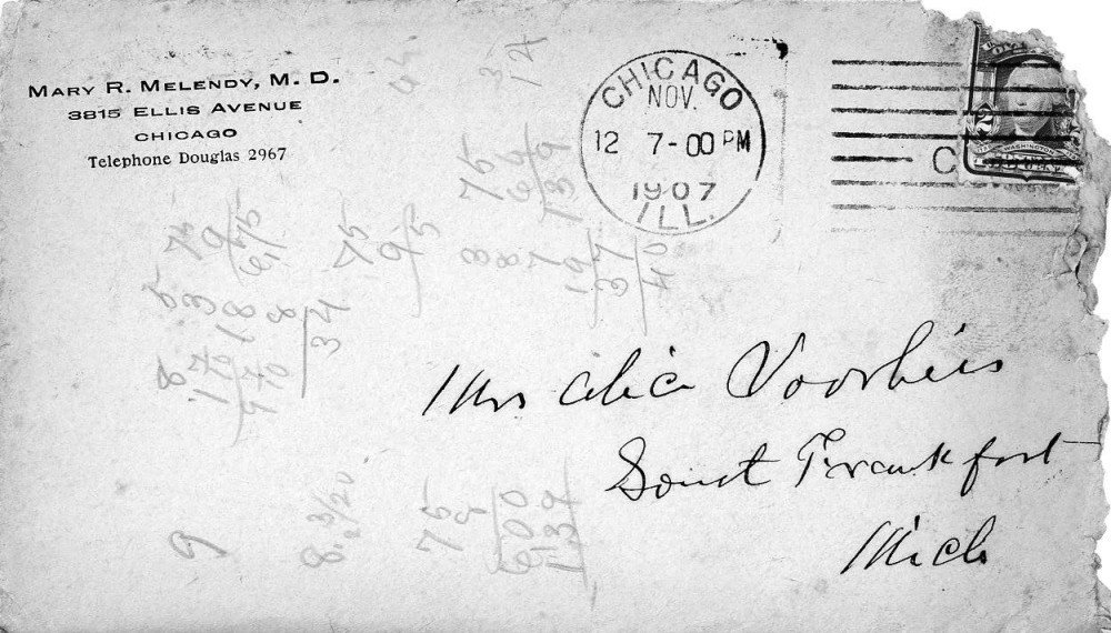 Letter - Mrs S B Mottinger to Alice Voorheis Nov 1907
