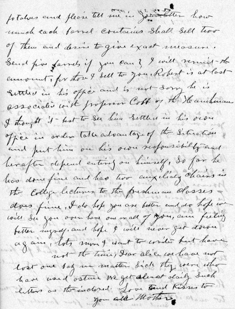 Letter - Mrs S B Mottinger to Alice Voorheis Nov 1907