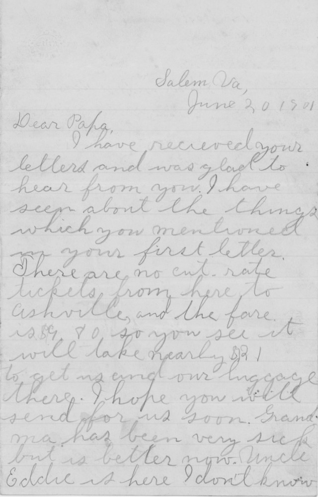 Letter - Edward H Norburn to Charles A Norburn Jun 20 1901