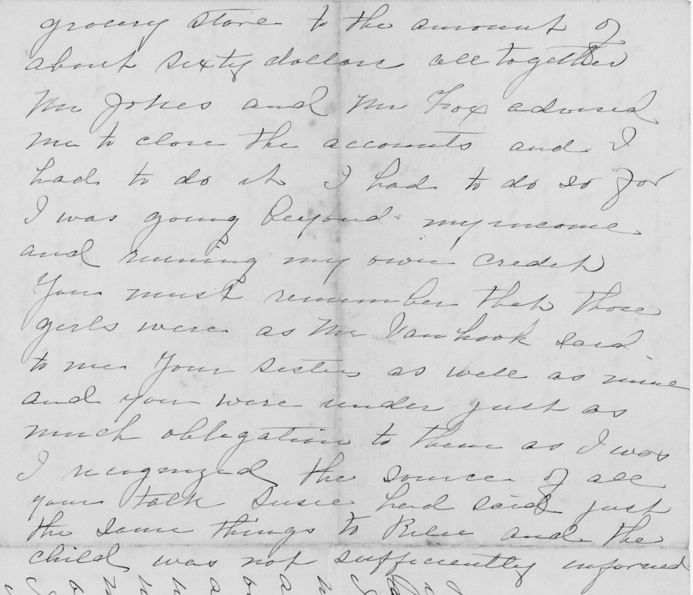 Letter - sister to Charles A Norburn Apr 2 1905