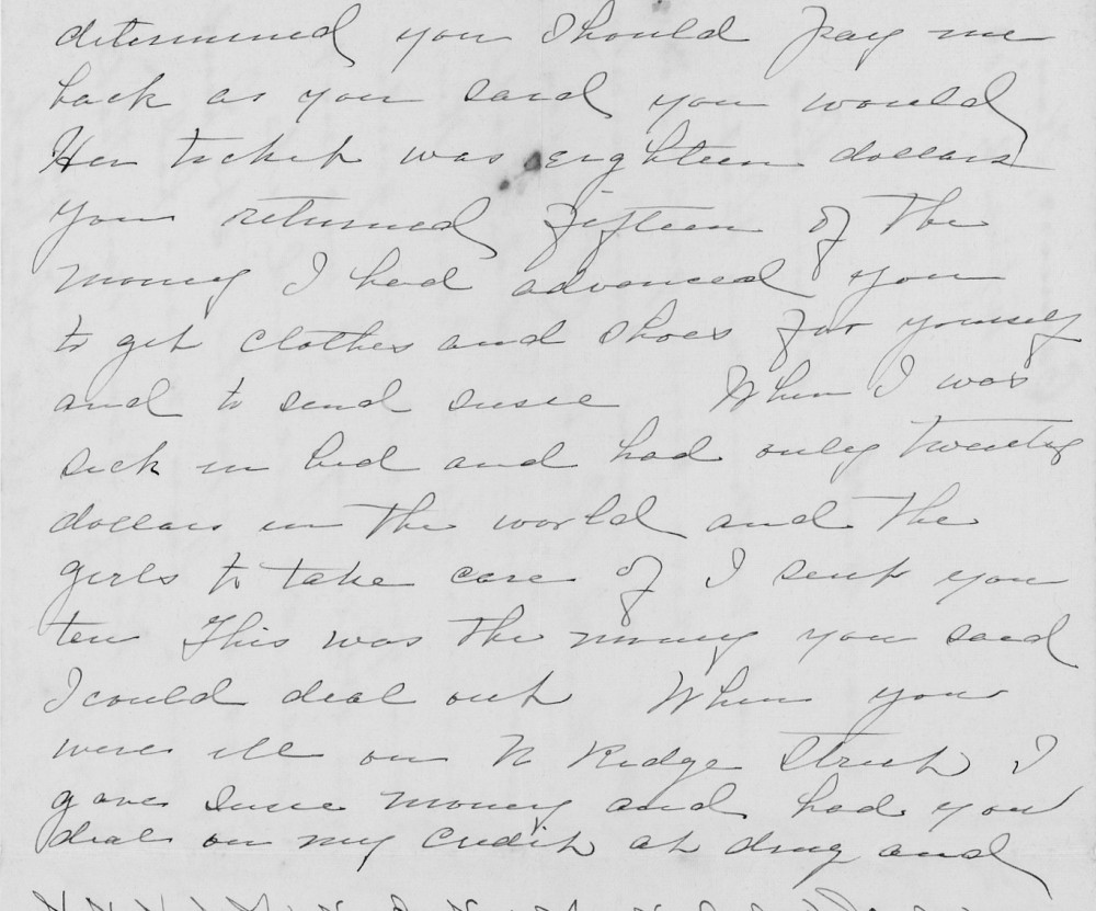 Letter - sister to Charles A Norburn Apr 2 1905