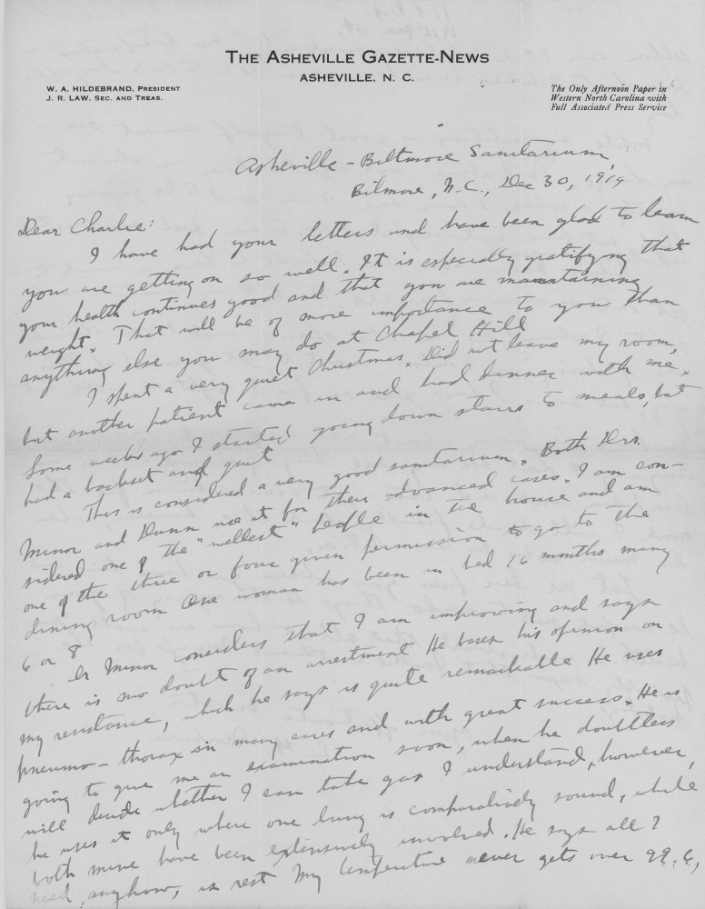 Letter - Edward H Norburn to Charles S Norburn Dec 30 1914
