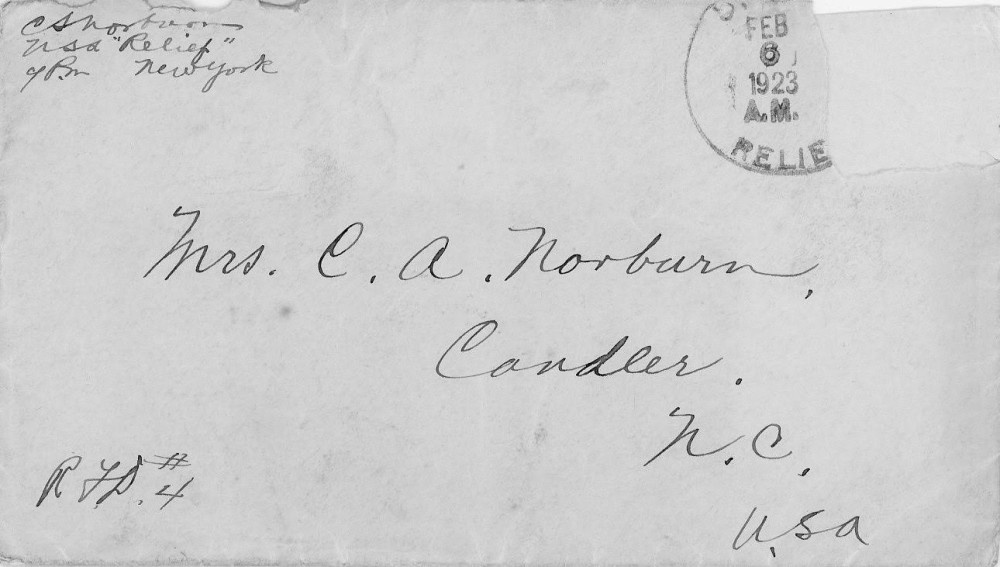 Letter - Charles S Norburn to Susan L Strickland (Norburn) Feb 4 1923