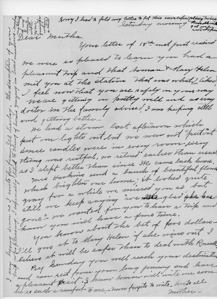 Letter - Susan L Strickland (Norburn) to Martha E Norburn Aug 2 1926