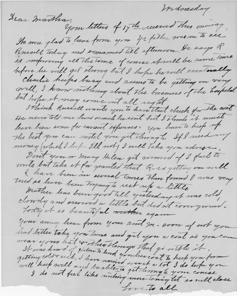 Letter - Susan L Strickland (Norburn) to Martha E Norburn 1930
