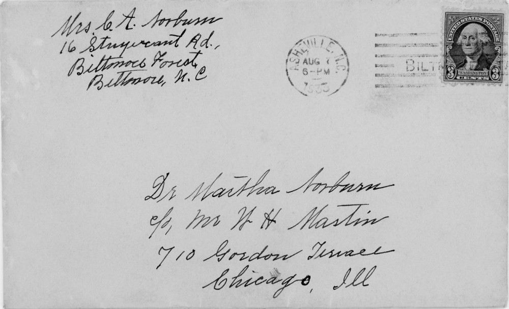 Letter - Susan L Strickland (Norburn) to Martha E Norburn Aug 7 1933