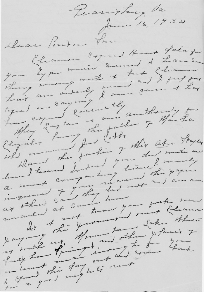 Letter - Anne Booth to cousin Susan L Strickland (Norburn) Jun 16 1934