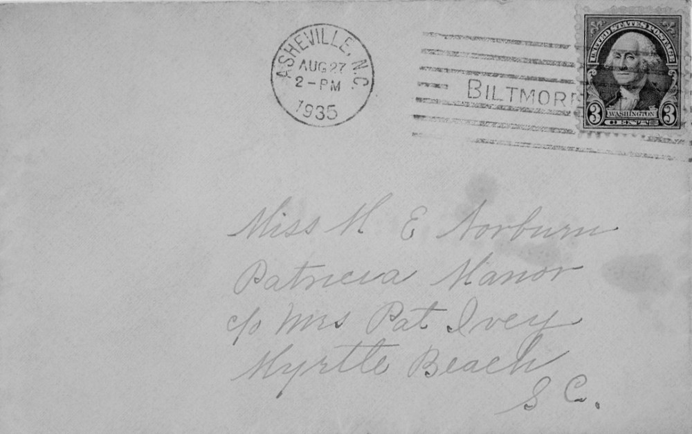 Letter - Susan L Strickland (Norburn) to Martha E Norburn Aug 27 1935