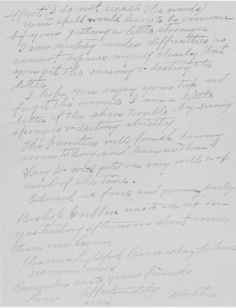 Letter - Susan L Strickland (Norburn) to Martha E Norburn Aug 27 1935