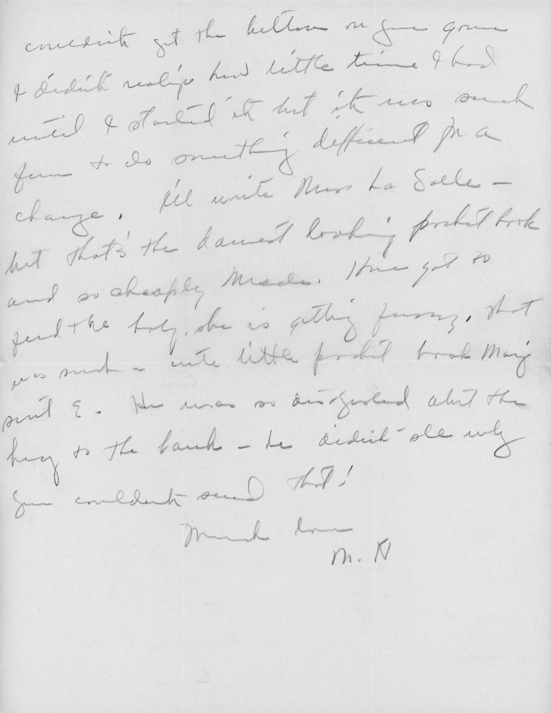 Letter - Mary H Norburn (Willey) to Susan L Strickland (Norburn) Jan 1941