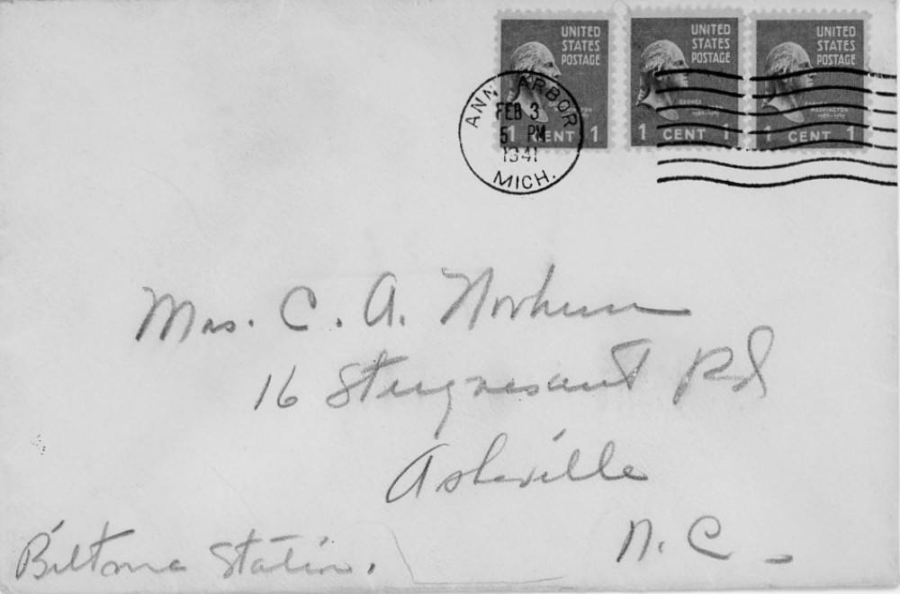Letter - Mary H Norburn (Willey) to Susan L Strickland (Norburn) Feb 3 1941