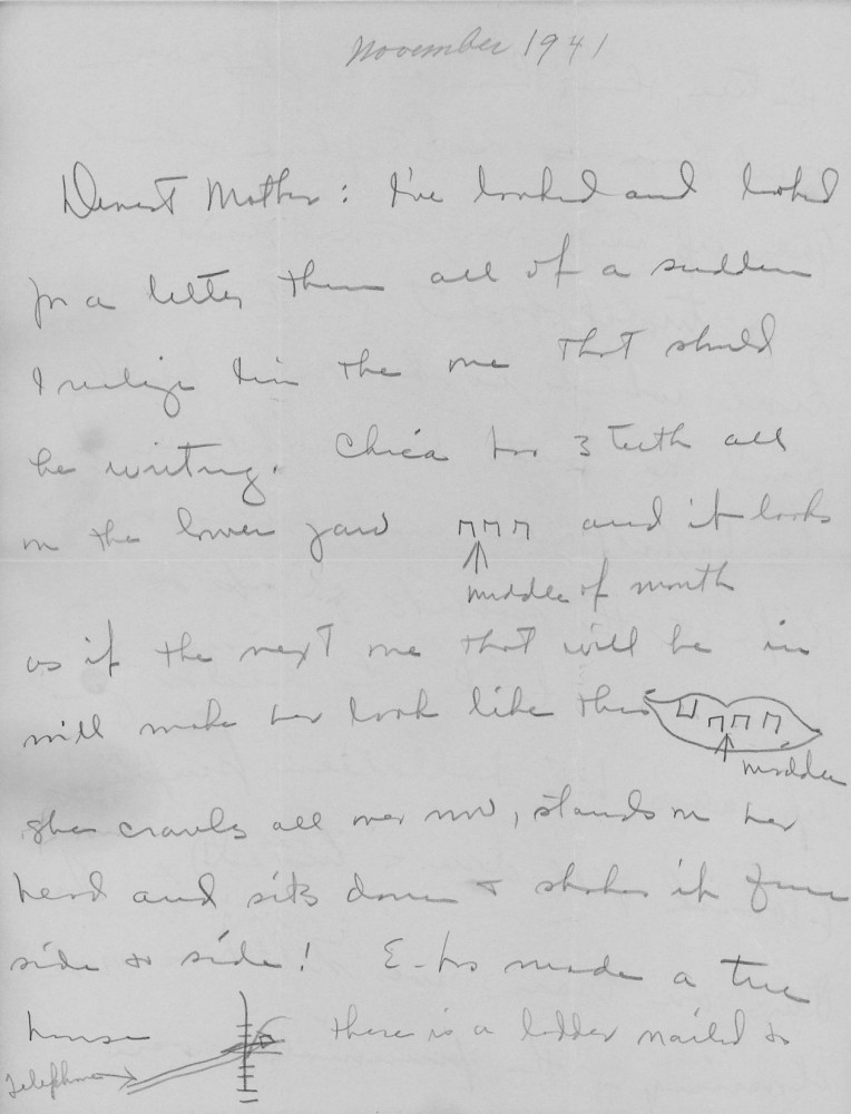 Letter - Mary H Norburn (Willey) to Susan L Strickland (Norburn) Nov 1941