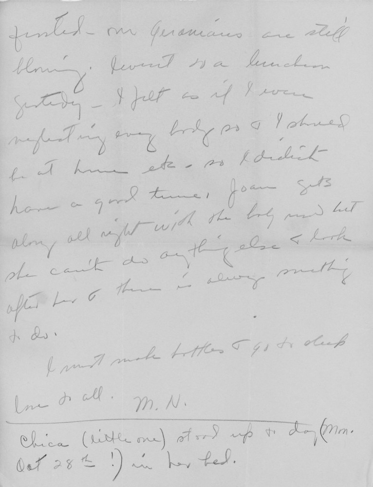 Letter - Mary H Norburn (Willey) to Susan L Strickland (Norburn) Nov 1941