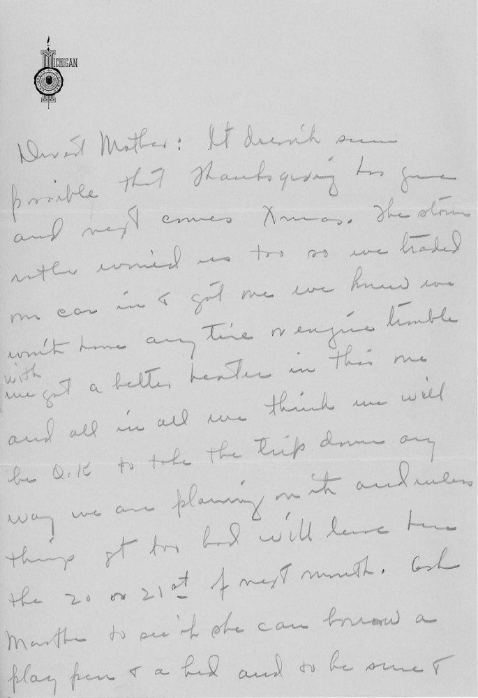 Letter - Mary H Norburn (Willey) to Susan L Strickland (Norburn) 1942