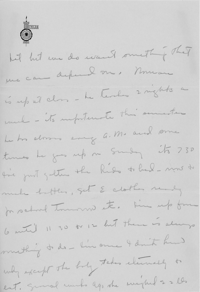 Letter - Mary H Norburn (Willey) to Susan L Strickland (Norburn) 1942
