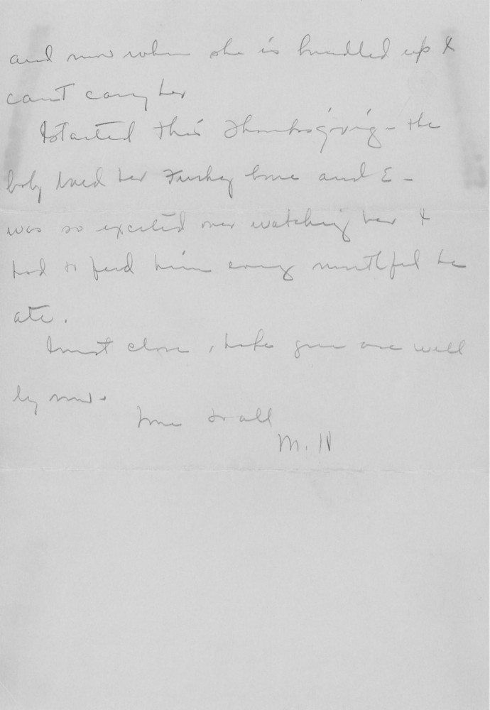 Letter - Mary H Norburn (Willey) to Susan L Strickland (Norburn) 1942