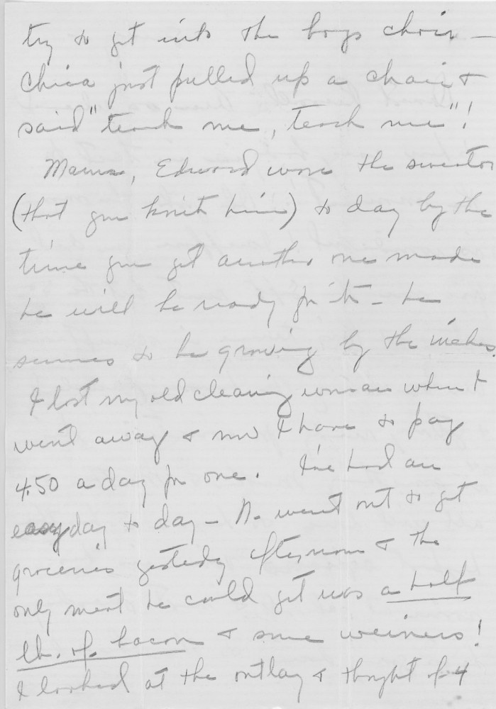Letter - Mary H Norburn (Willey) to Russell L Norburn Oct 19 1942
