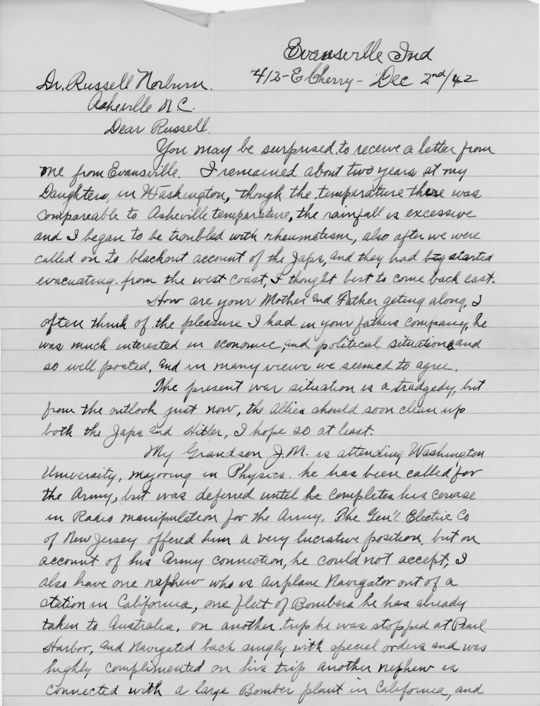 Letter - Jungling to Russell L Norburn Dec 2 1942