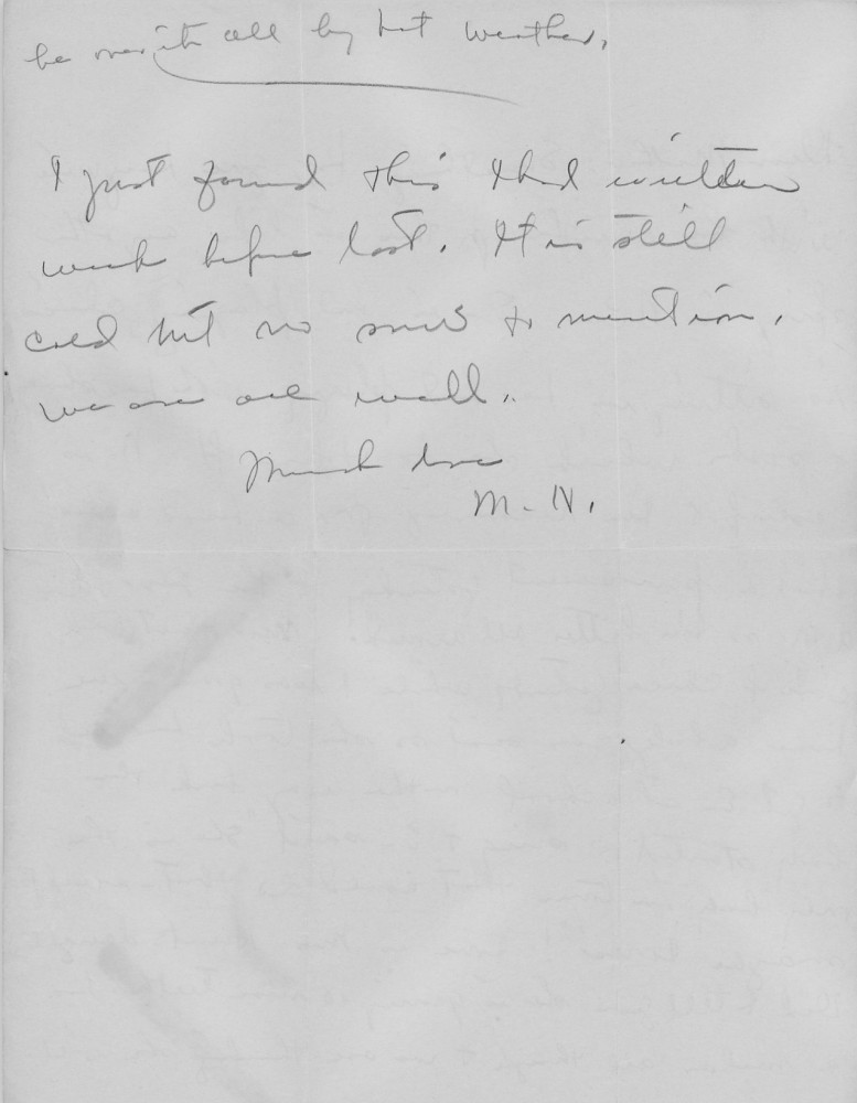 Letter - Mary H Norburn (Willey) to Susan L Strickland (Norburn) Jul 1 1944