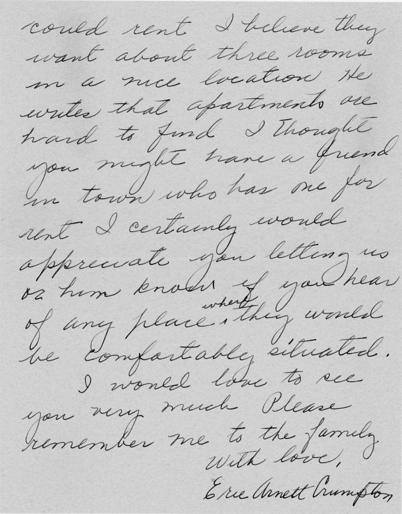 Letter - Mrs Edward Crumpton to cousin Susan L Strickland (Norburn) Aug 24 1944