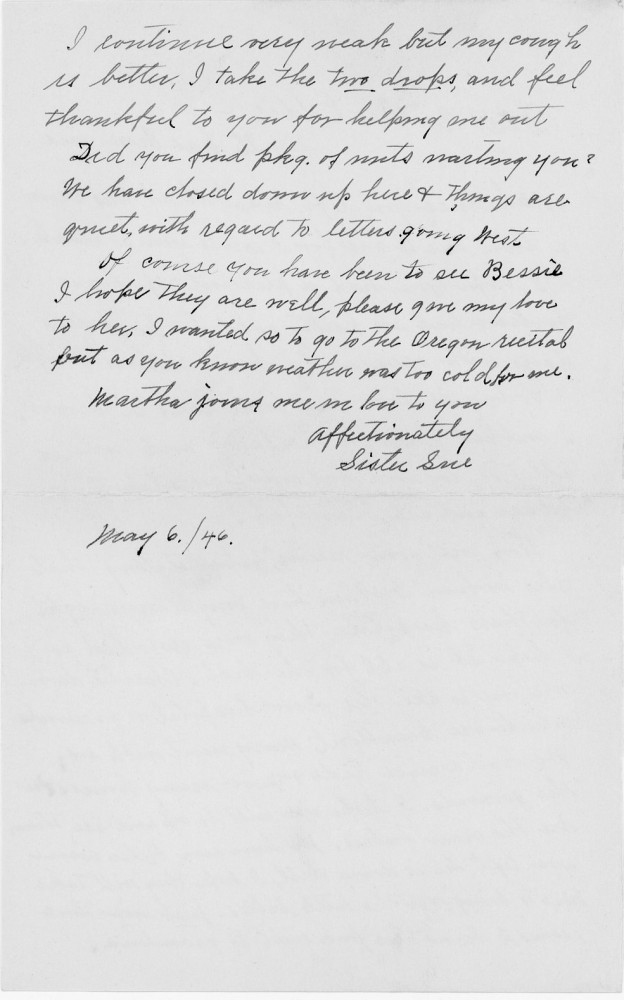 Letter - Susan L Strickland (Norburn) to Edward F Strickland May 6 1946