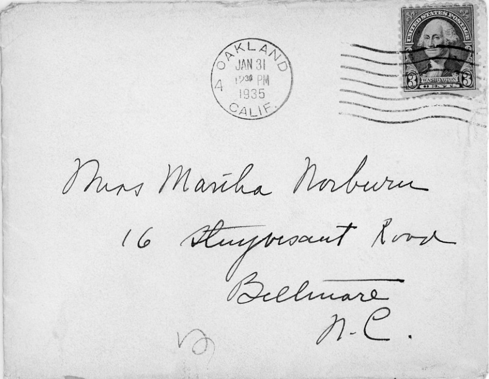 Letter - Helen Geary to Martha E Norburn Jan 30 1935