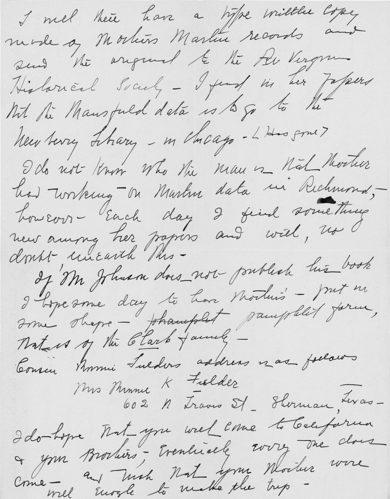 Letter - Helen Geary to Martha E Norburn Jan 30 1935